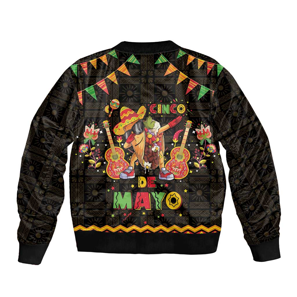 Mexico Cinco De Mayo Bomber Jacket Let's Fiesta Dabbing Taco