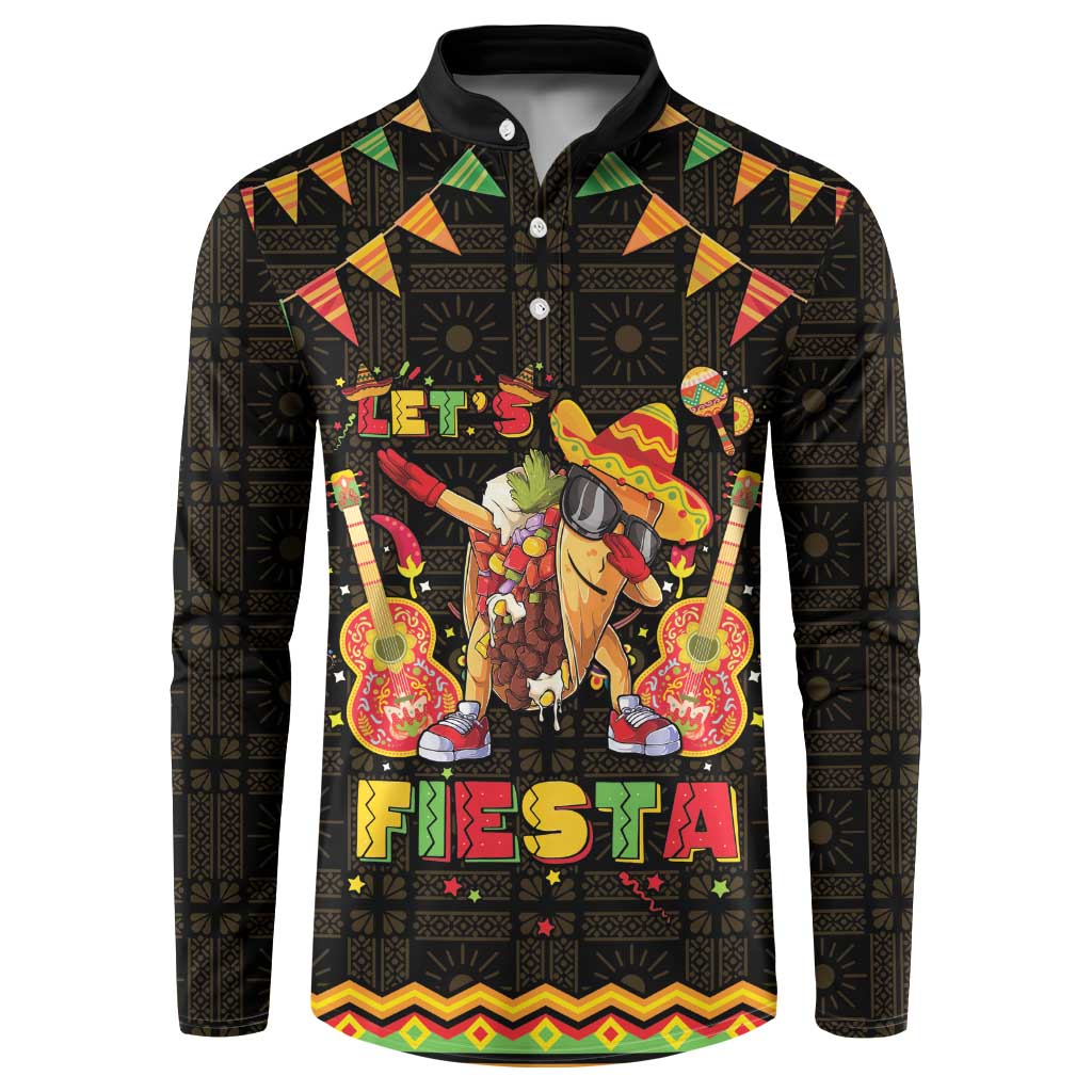 Mexico Cinco De Mayo Button Sweatshirt Let's Fiesta Dabbing Taco