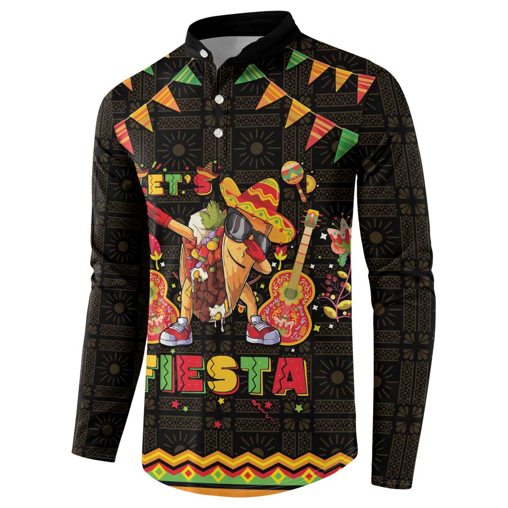 Mexico Cinco De Mayo Button Sweatshirt Let's Fiesta Dabbing Taco