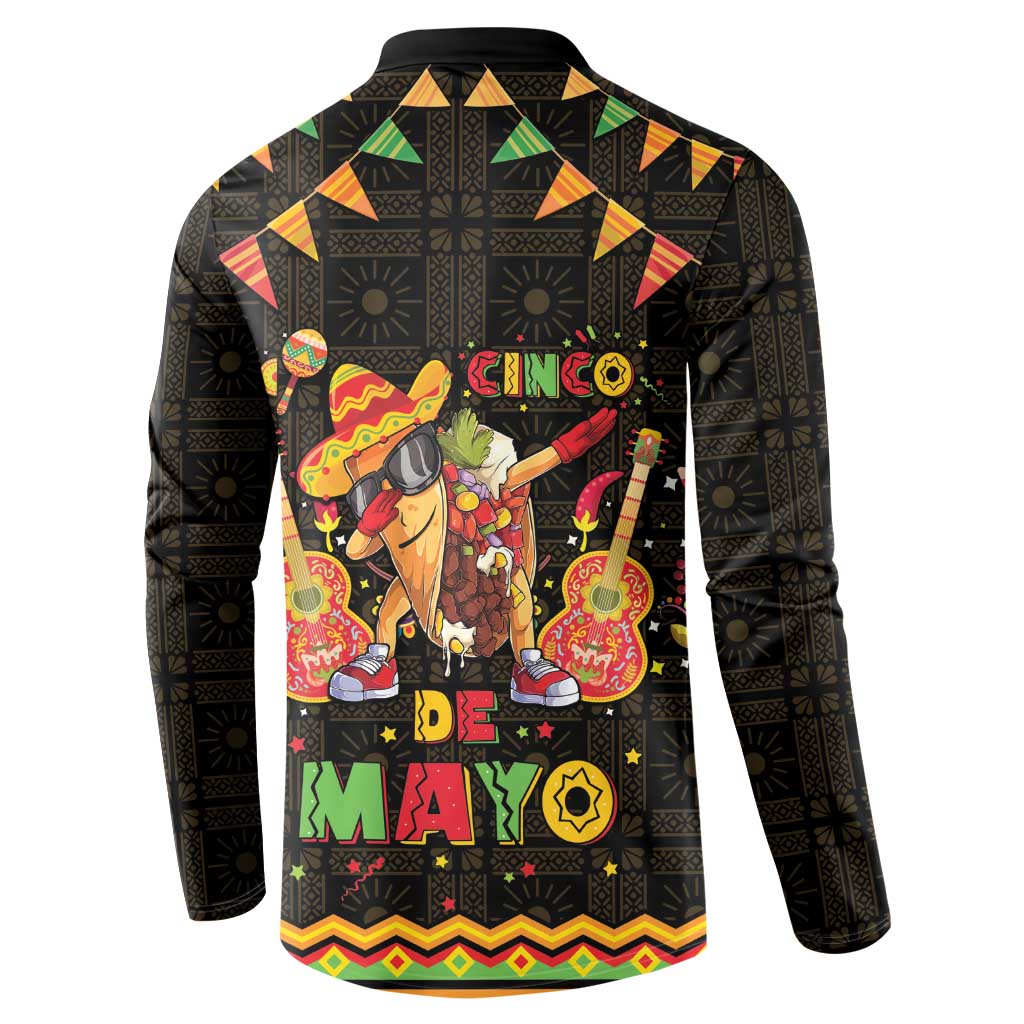 Mexico Cinco De Mayo Button Sweatshirt Let's Fiesta Dabbing Taco