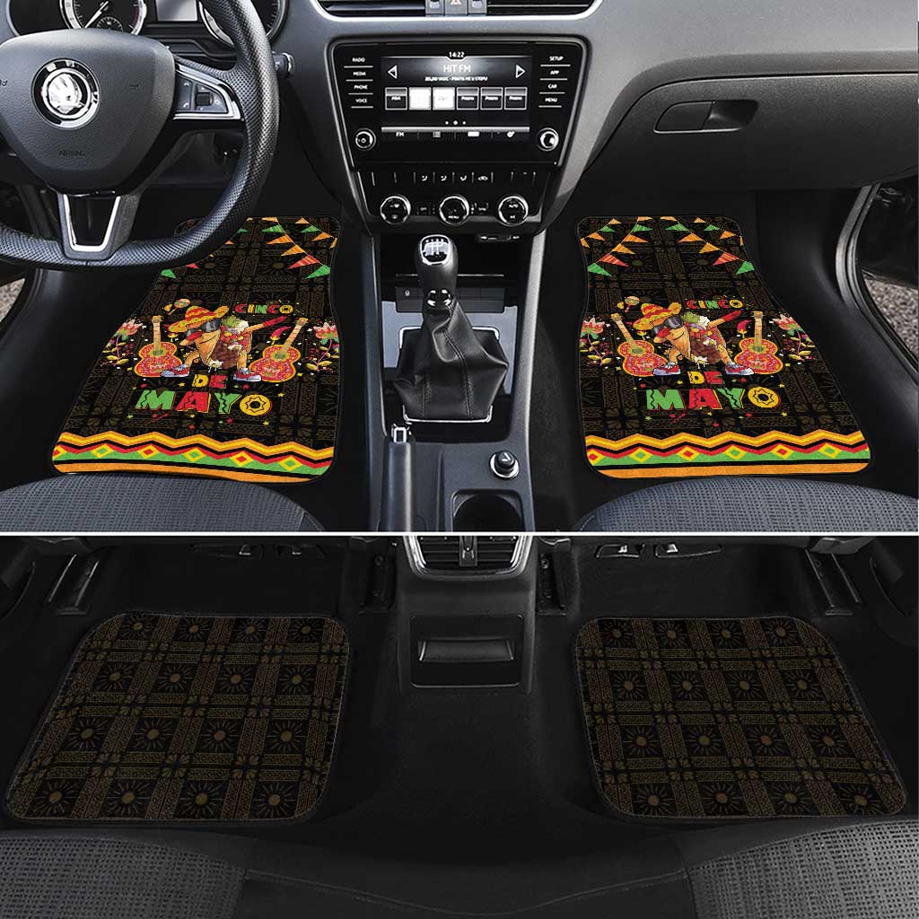 Mexico Cinco De Mayo Car Mats Let's Fiesta Dabbing Taco