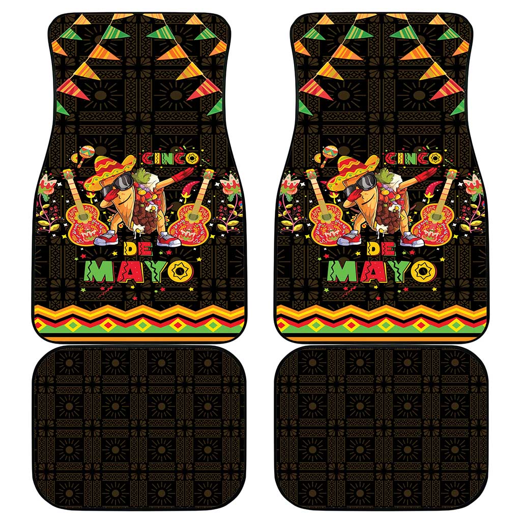 Mexico Cinco De Mayo Car Mats Let's Fiesta Dabbing Taco