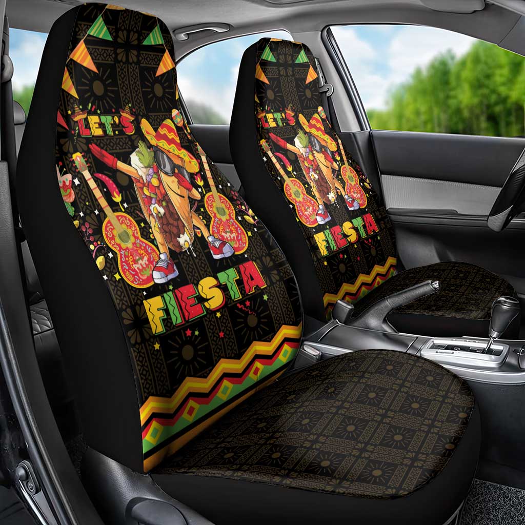 Mexico Cinco De Mayo Car Seat Cover Let's Fiesta Dabbing Taco