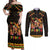 Mexico Cinco De Mayo Couples Matching Off Shoulder Maxi Dress and Long Sleeve Button Shirt Let's Fiesta Dabbing Taco