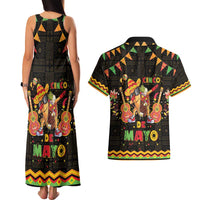 Mexico Cinco De Mayo Couples Matching Tank Maxi Dress and Hawaiian Shirt Let's Fiesta Dabbing Taco