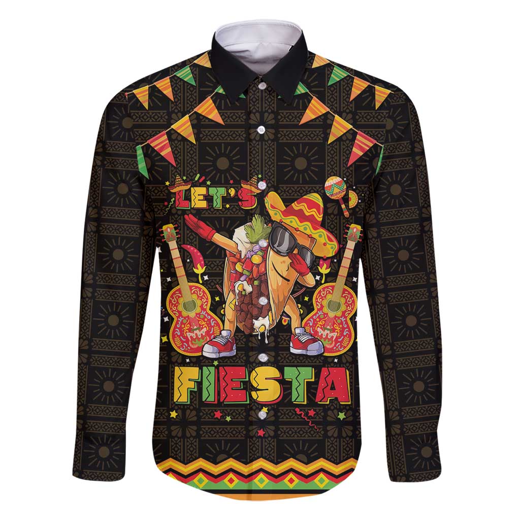 Mexico Cinco De Mayo Family Matching Long Sleeve Bodycon Dress and Hawaiian Shirt Let's Fiesta Dabbing Taco