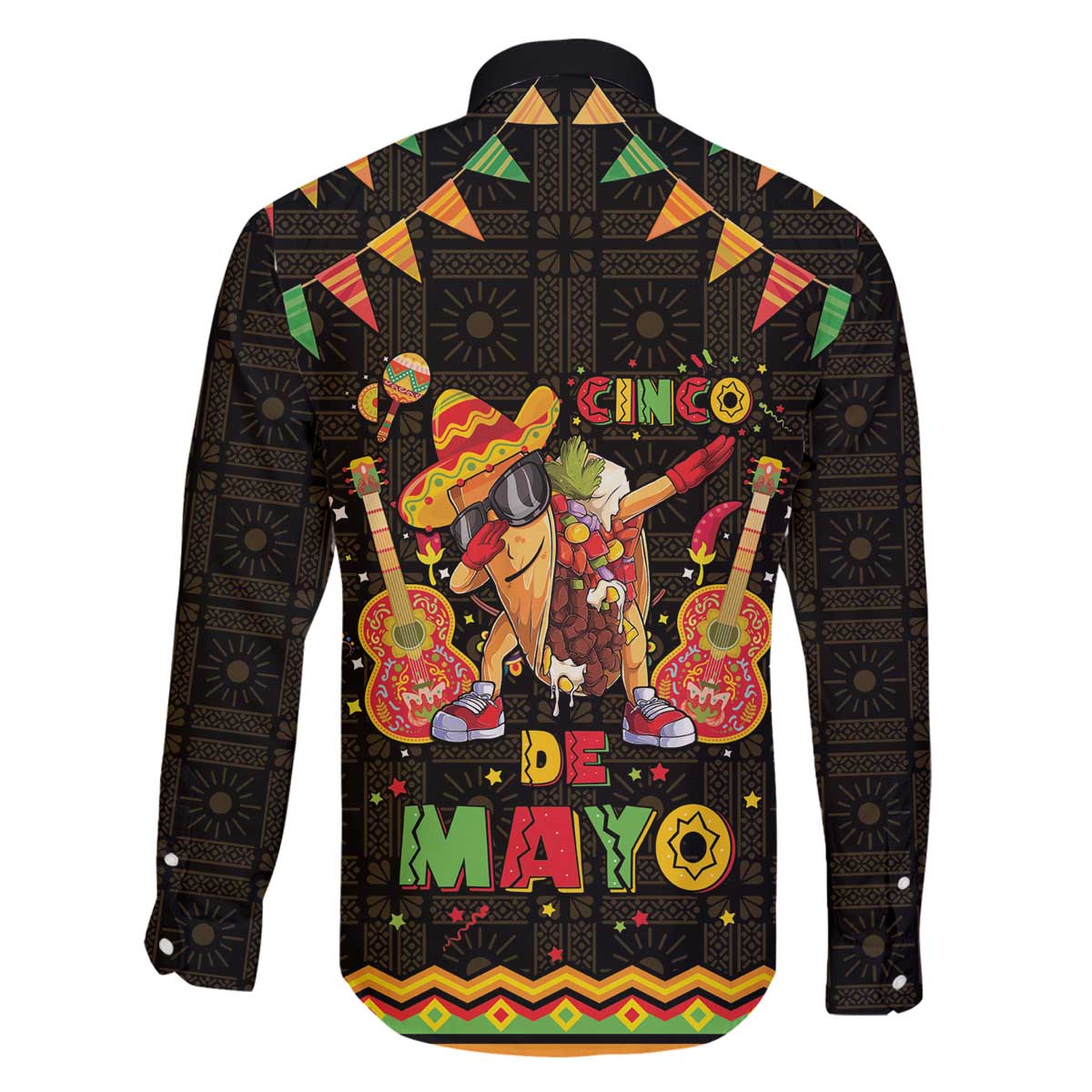 Mexico Cinco De Mayo Family Matching Off The Shoulder Long Sleeve Dress and Hawaiian Shirt Let's Fiesta Dabbing Taco