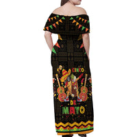 Mexico Cinco De Mayo Family Matching Off Shoulder Maxi Dress and Hawaiian Shirt Let's Fiesta Dabbing Taco