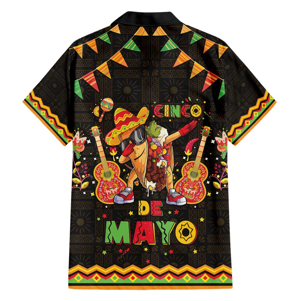 Mexico Cinco De Mayo Family Matching Short Sleeve Bodycon Dress and Hawaiian Shirt Let's Fiesta Dabbing Taco
