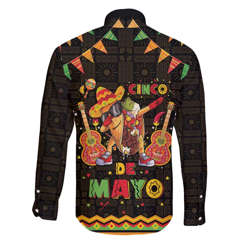 Mexico Cinco De Mayo Family Matching Short Sleeve Bodycon Dress and Hawaiian Shirt Let's Fiesta Dabbing Taco