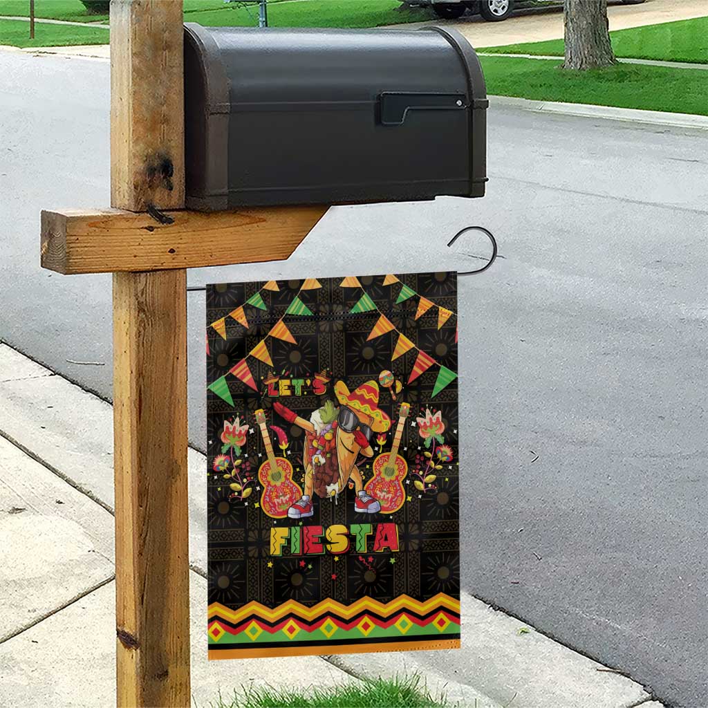 Mexico Cinco De Mayo Garden Flag Let's Fiesta Dabbing Taco