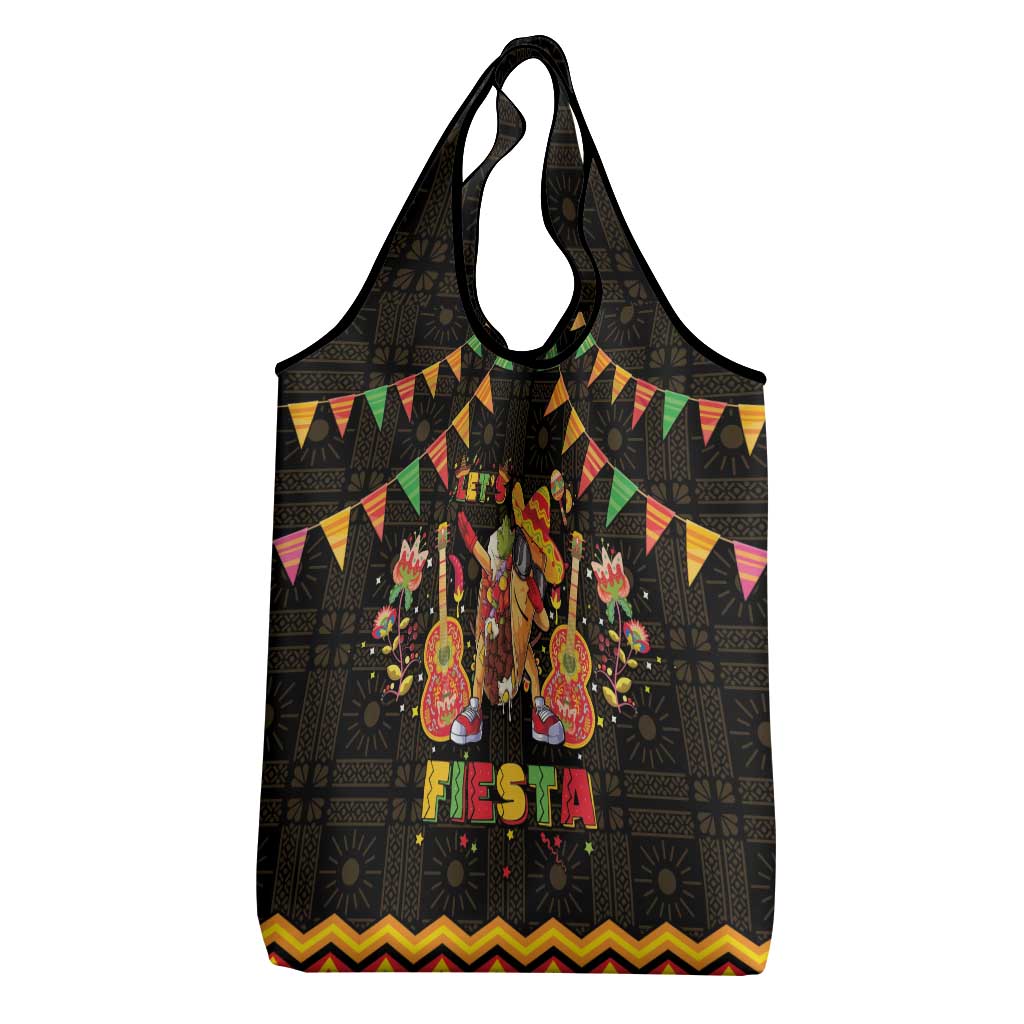 Mexico Cinco De Mayo Grocery Bag Let's Fiesta Dabbing Taco
