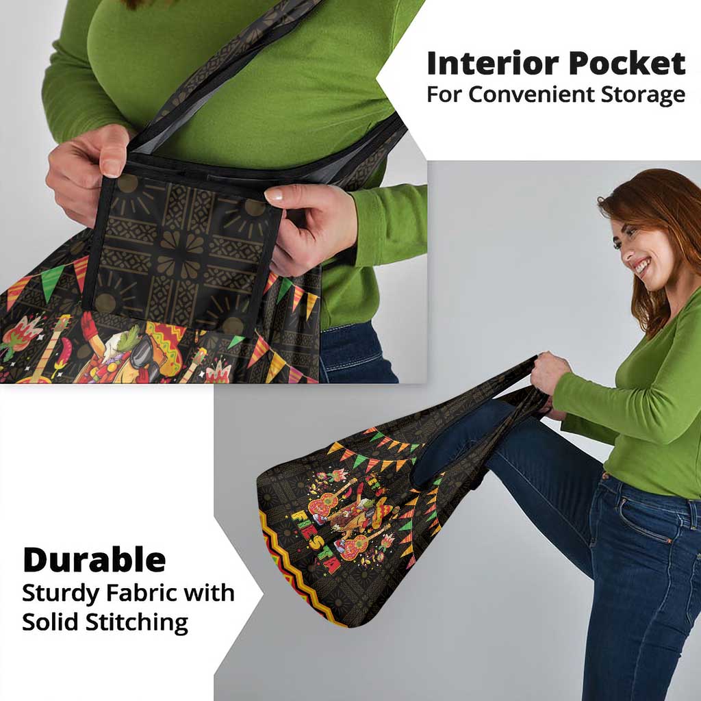 Mexico Cinco De Mayo Grocery Bag Let's Fiesta Dabbing Taco