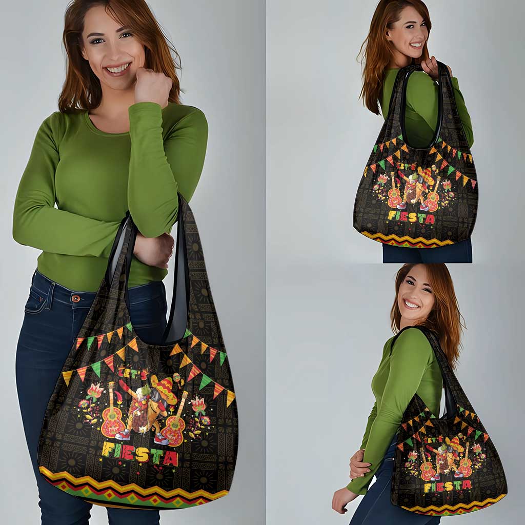 Mexico Cinco De Mayo Grocery Bag Let's Fiesta Dabbing Taco