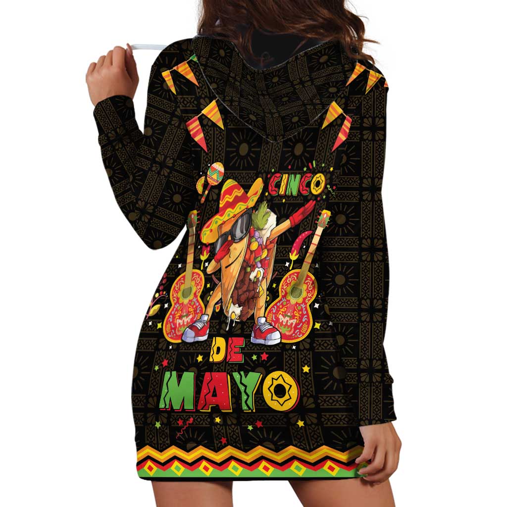 Mexico Cinco De Mayo Hoodie Dress Let's Fiesta Dabbing Taco