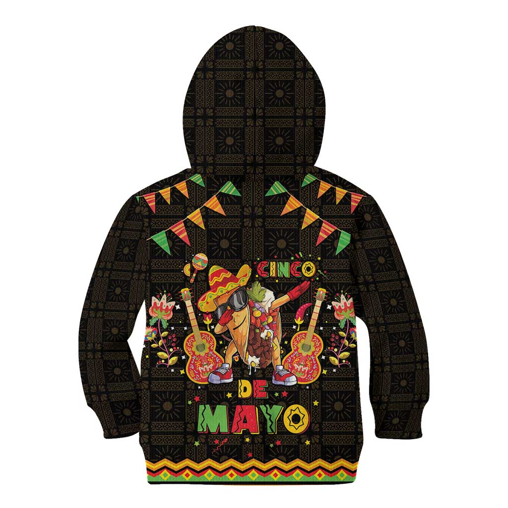 Mexico Cinco De Mayo Kid Hoodie Let's Fiesta Dabbing Taco