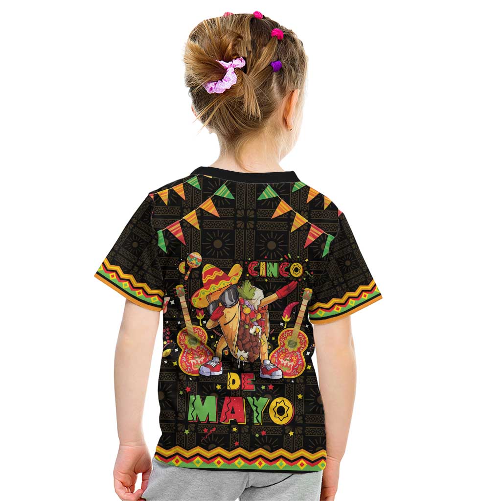 Mexico Cinco De Mayo Kid T Shirt Let's Fiesta Dabbing Taco