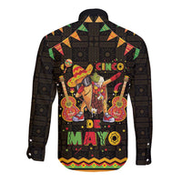 Mexico Cinco De Mayo Long Sleeve Button Shirt Let's Fiesta Dabbing Taco