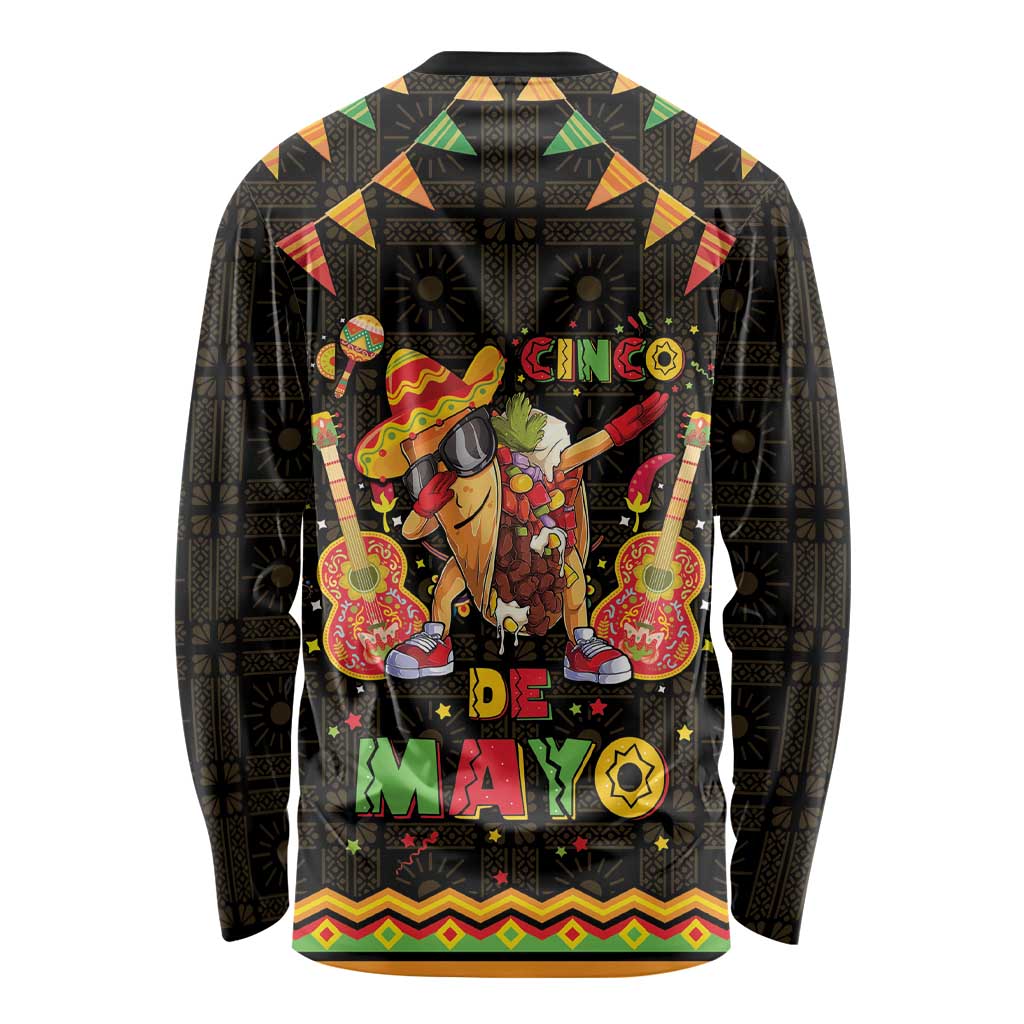 Mexico Cinco De Mayo Long Sleeve Shirt Let's Fiesta Dabbing Taco