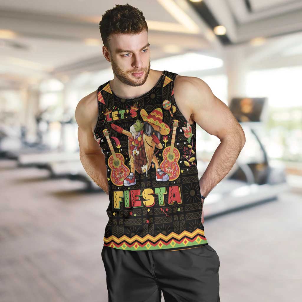 Mexico Cinco De Mayo Men Tank Top Let's Fiesta Dabbing Taco