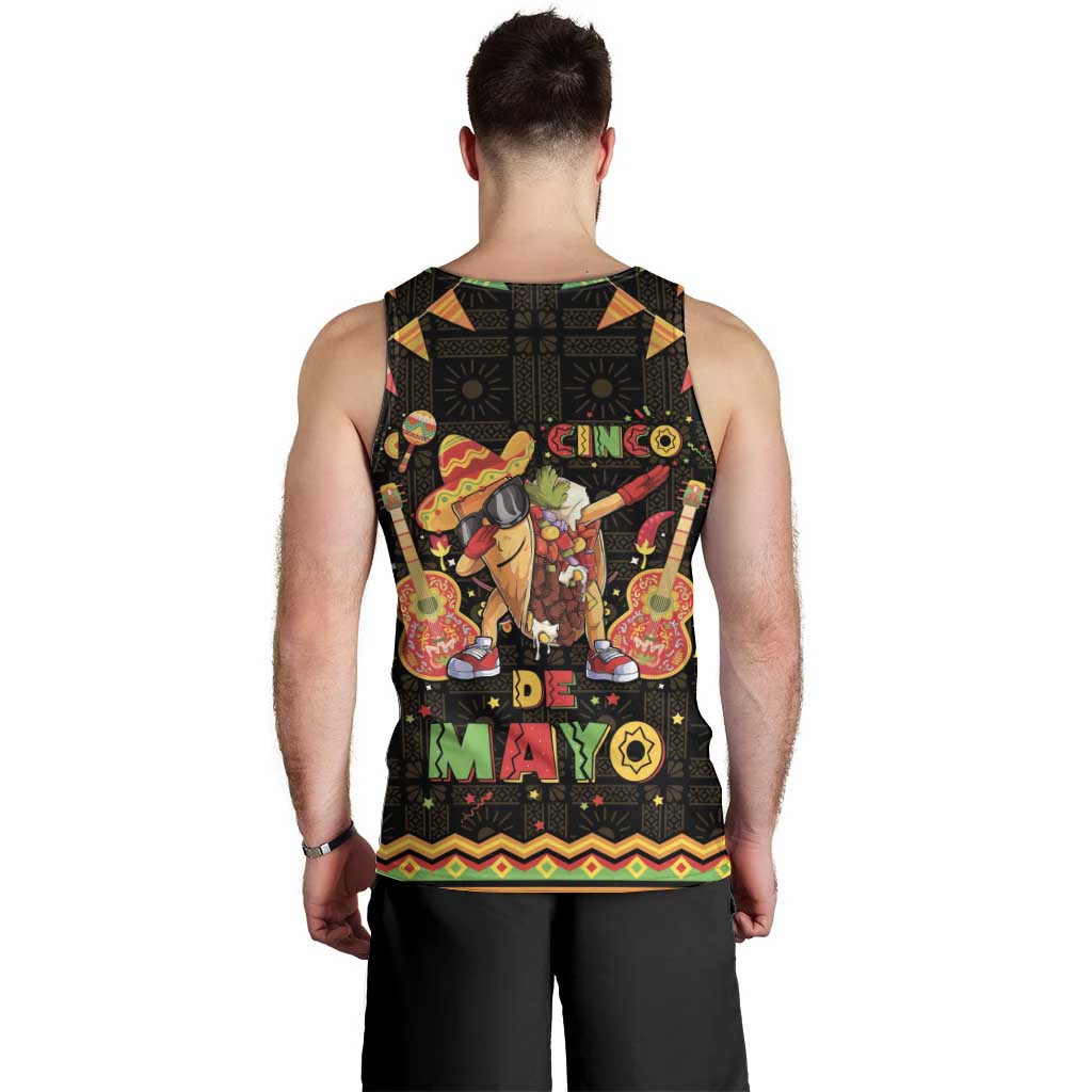 Mexico Cinco De Mayo Men Tank Top Let's Fiesta Dabbing Taco