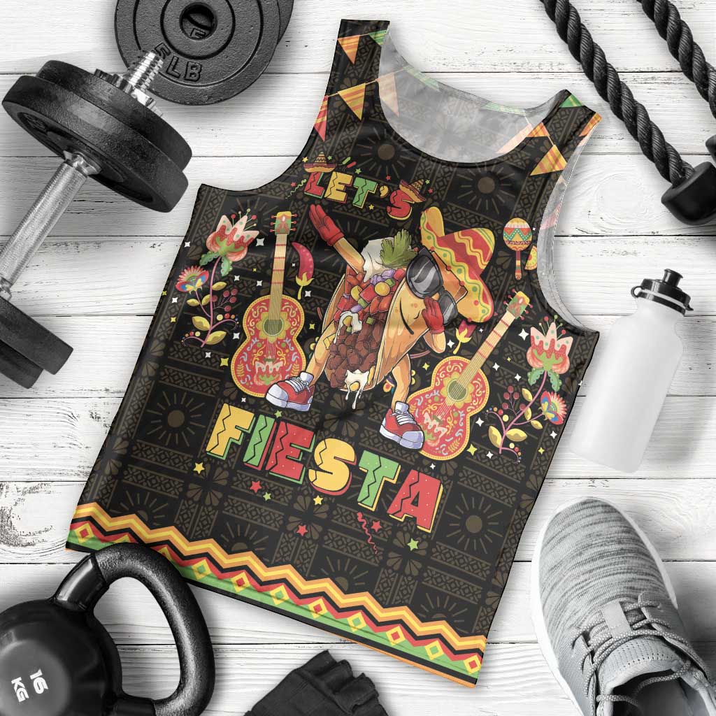 Mexico Cinco De Mayo Men Tank Top Let's Fiesta Dabbing Taco