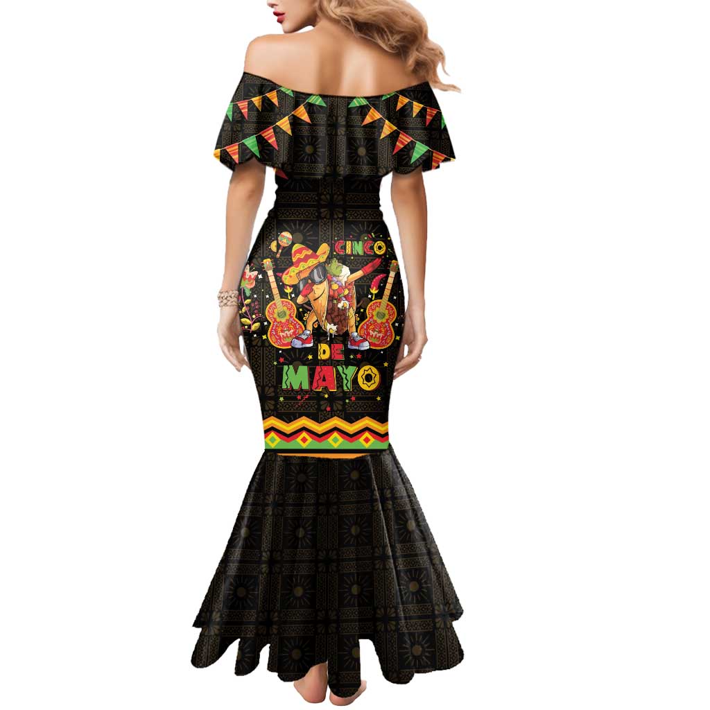 Mexico Cinco De Mayo Mermaid Dress Let's Fiesta Dabbing Taco