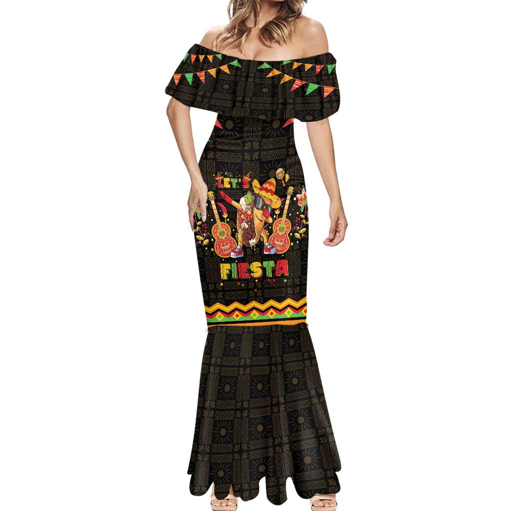 Mexico Cinco De Mayo Mermaid Dress Let's Fiesta Dabbing Taco