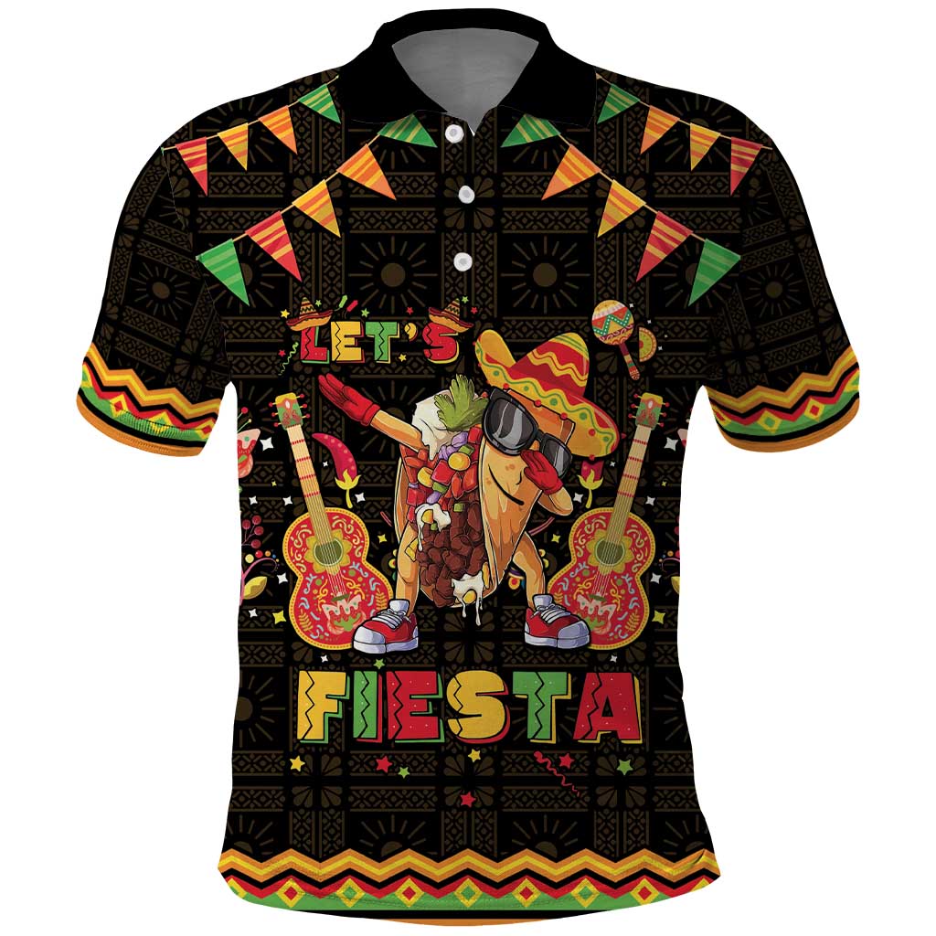 Mexico Cinco De Mayo Polo Shirt Let's Fiesta Dabbing Taco