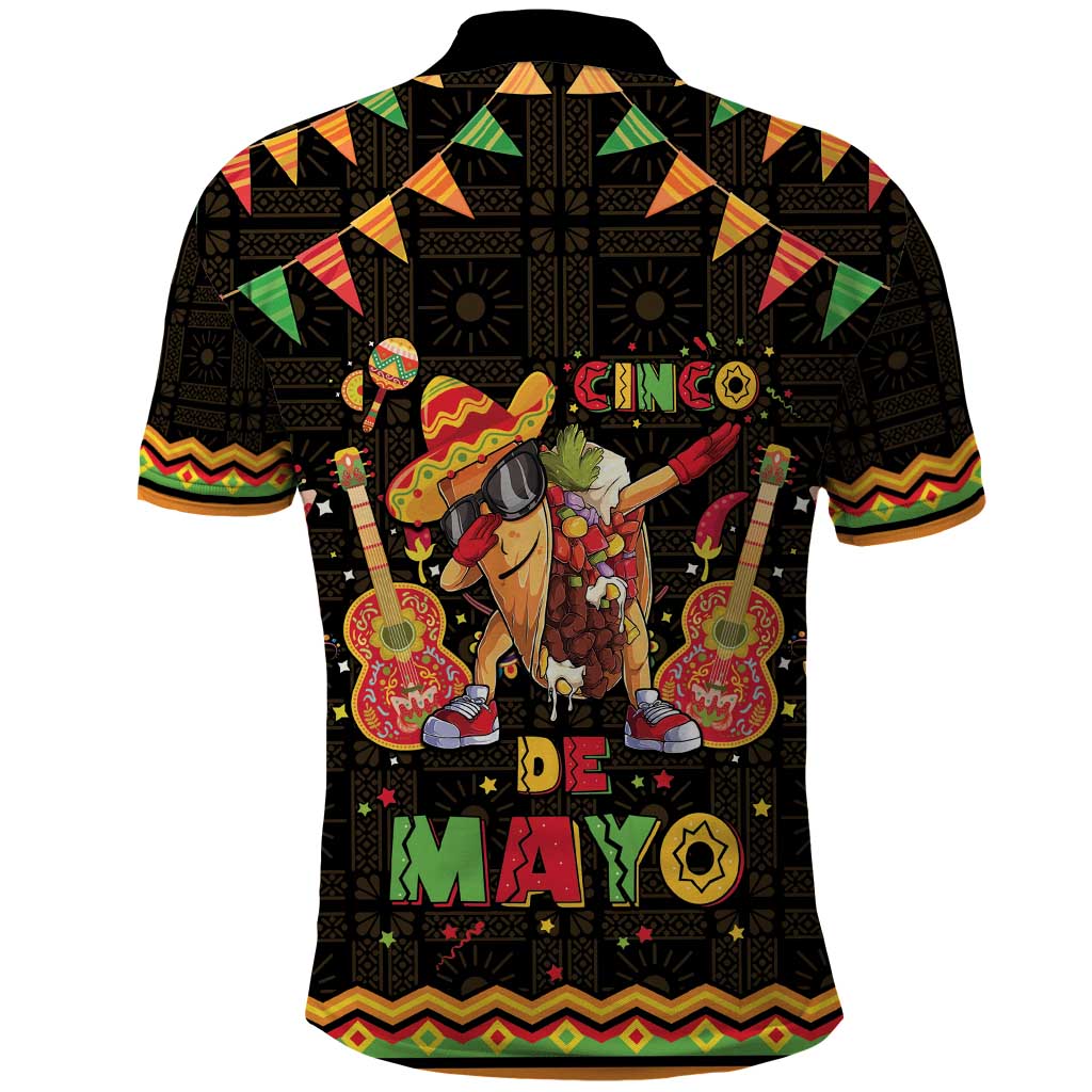 Mexico Cinco De Mayo Polo Shirt Let's Fiesta Dabbing Taco
