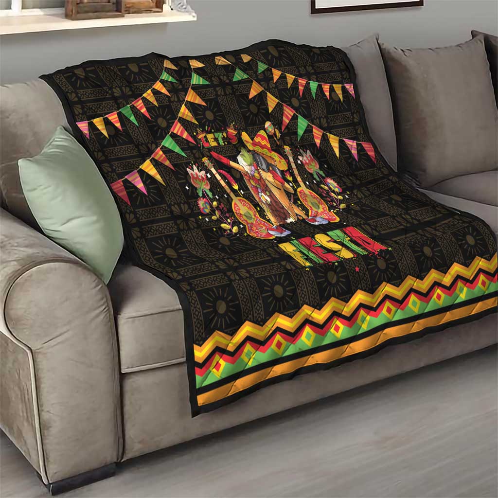 Mexico Cinco De Mayo Quilt Let's Fiesta Dabbing Taco