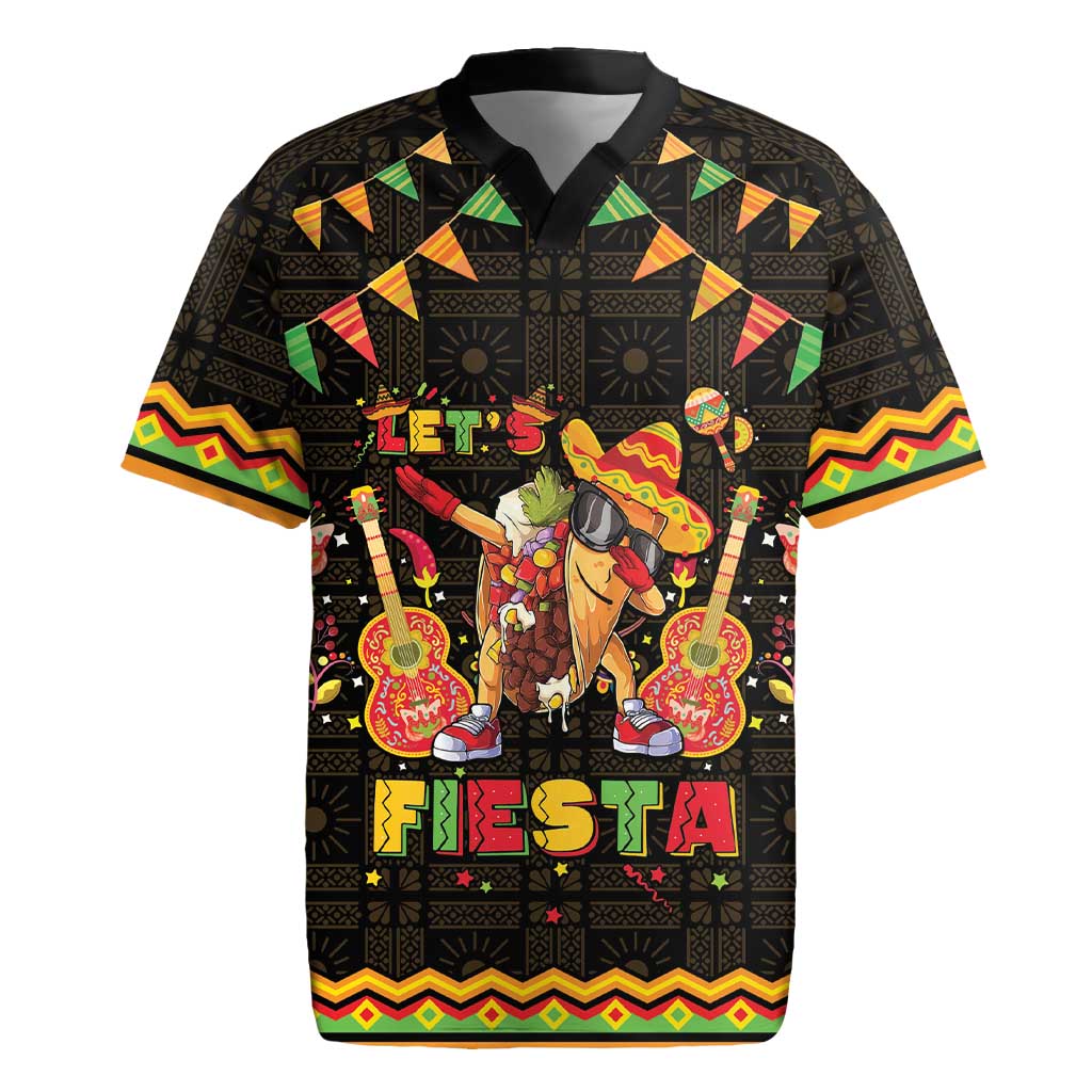 Mexico Cinco De Mayo Rugby Jersey Let's Fiesta Dabbing Taco