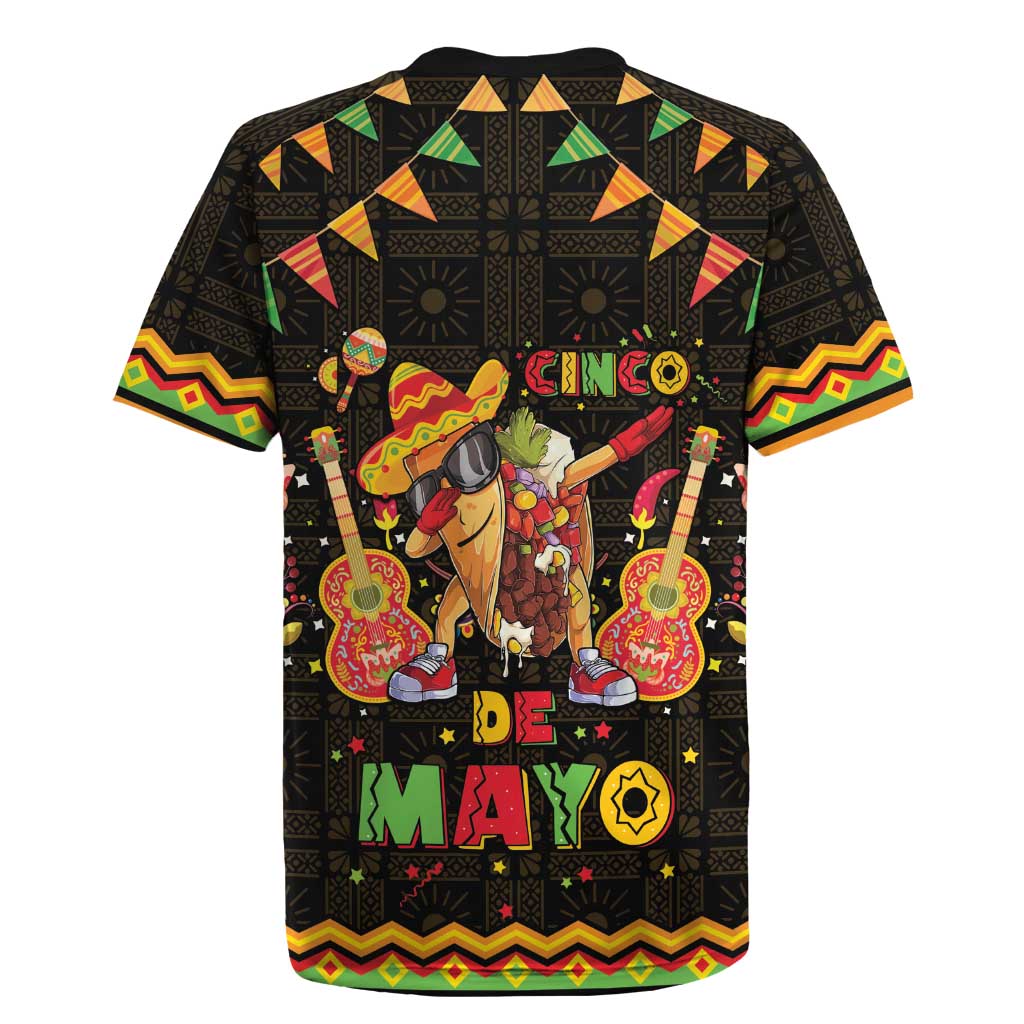 Mexico Cinco De Mayo Rugby Jersey Let's Fiesta Dabbing Taco