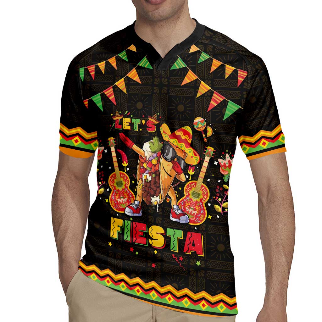 Mexico Cinco De Mayo Rugby Jersey Let's Fiesta Dabbing Taco