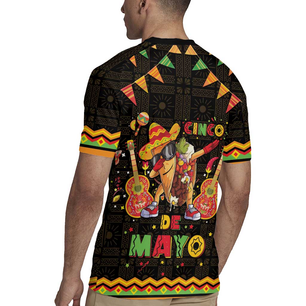 Mexico Cinco De Mayo Rugby Jersey Let's Fiesta Dabbing Taco