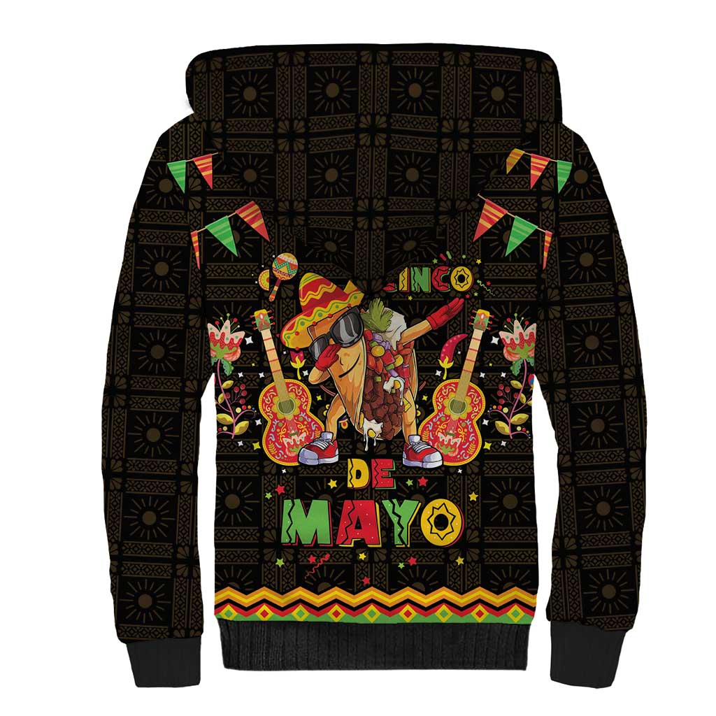 Mexico Cinco De Mayo Sherpa Hoodie Let's Fiesta Dabbing Taco
