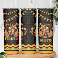 Mexico Cinco De Mayo Skinny Tumbler Let's Fiesta Dabbing Taco