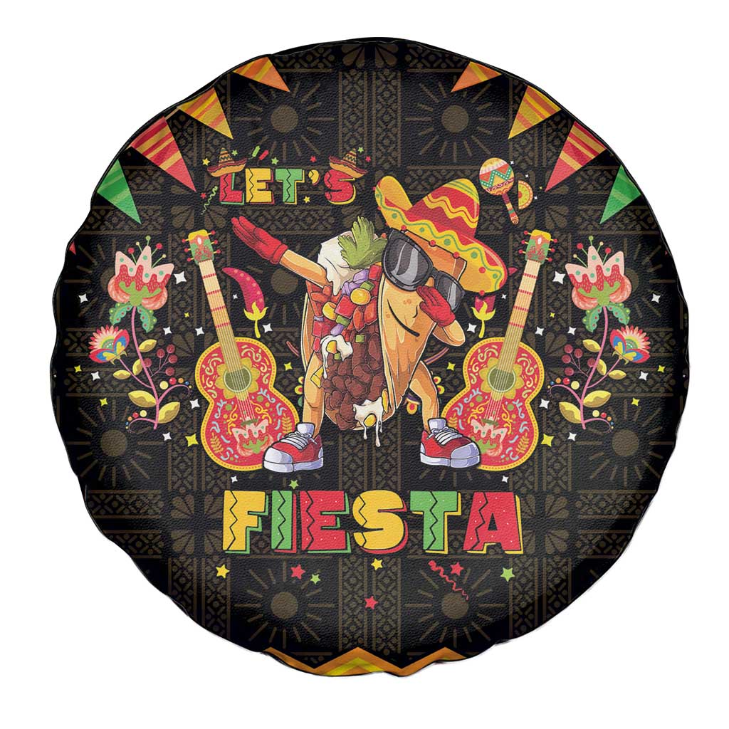 Mexico Cinco De Mayo Spare Tire Cover Let's Fiesta Dabbing Taco
