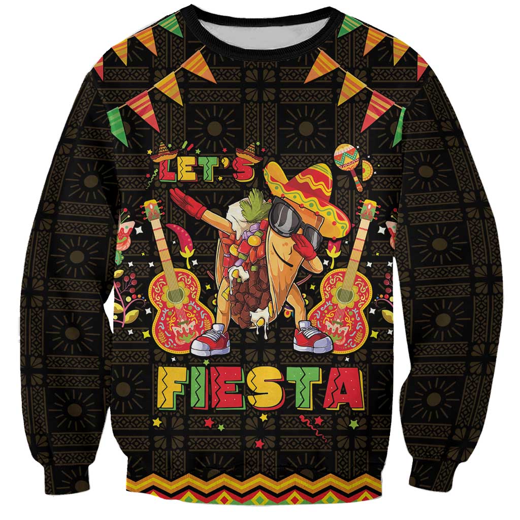 Mexico Cinco De Mayo Sweatshirt Let's Fiesta Dabbing Taco