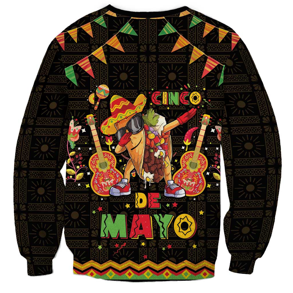 Mexico Cinco De Mayo Sweatshirt Let's Fiesta Dabbing Taco