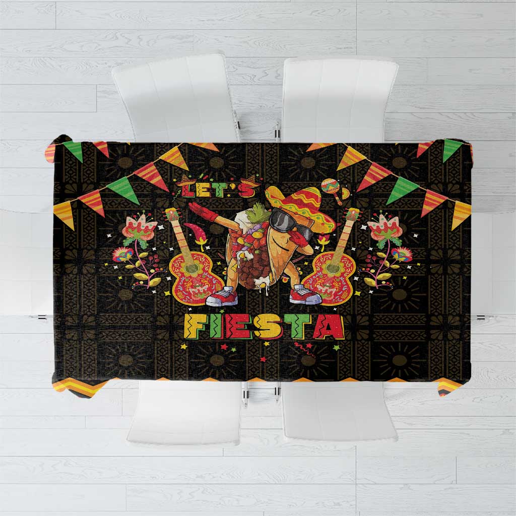 Mexico Cinco De Mayo Tablecloth Let's Fiesta Dabbing Taco