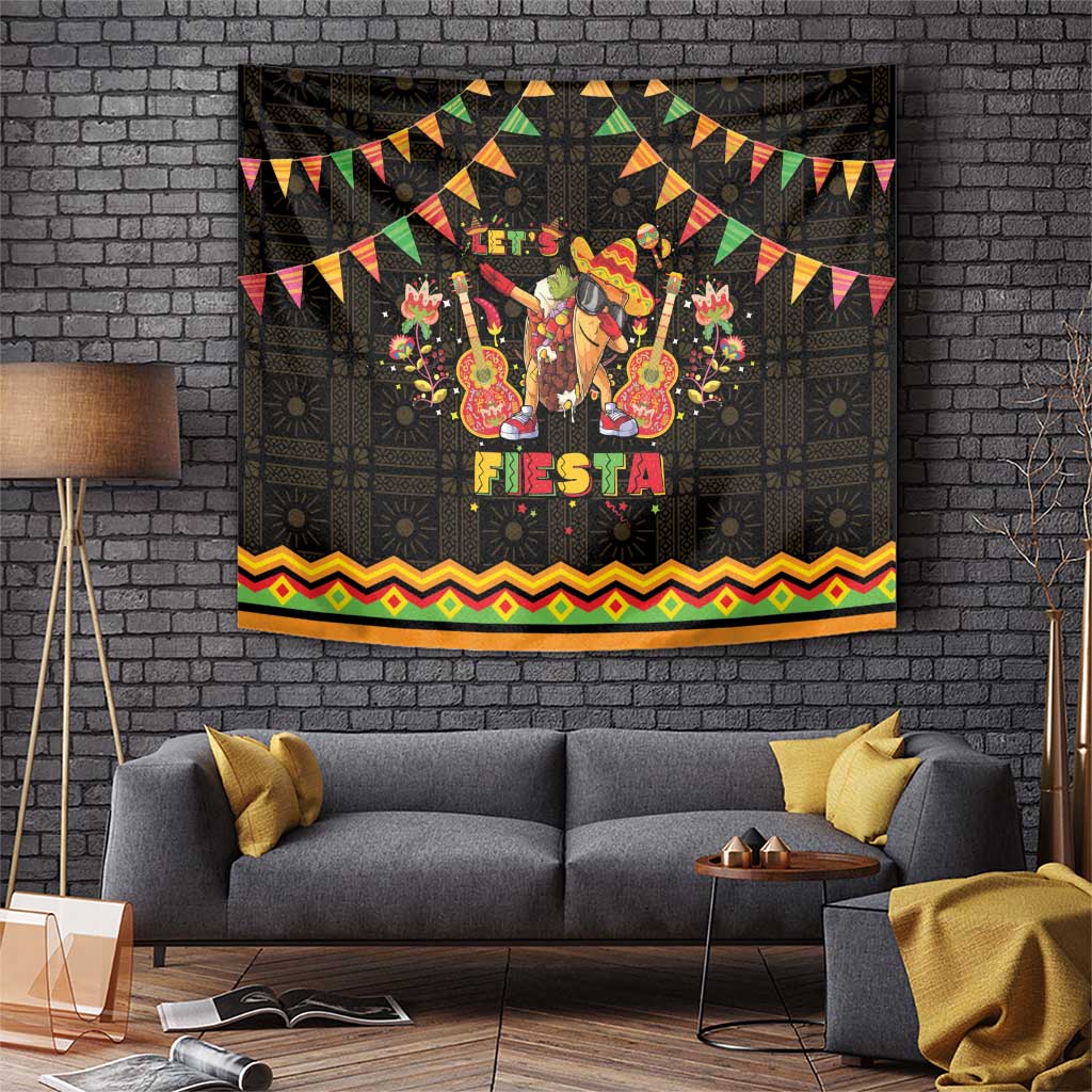 Mexico Cinco De Mayo Tapestry Let's Fiesta Dabbing Taco