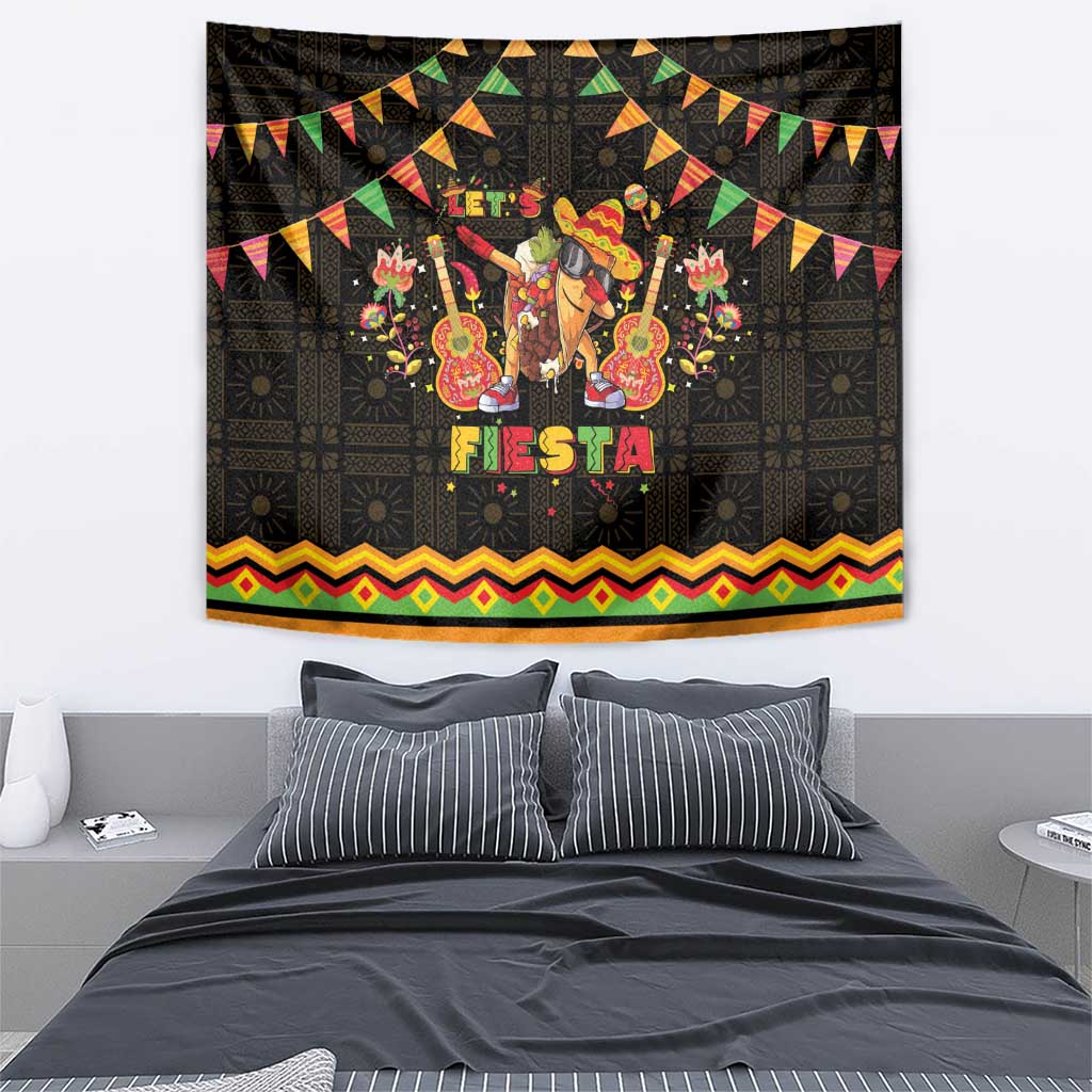 Mexico Cinco De Mayo Tapestry Let's Fiesta Dabbing Taco