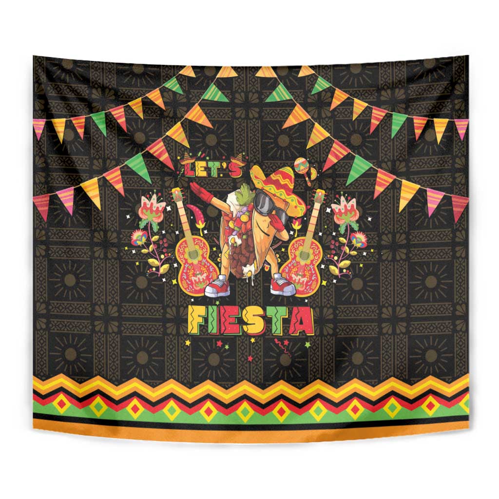 Mexico Cinco De Mayo Tapestry Let's Fiesta Dabbing Taco