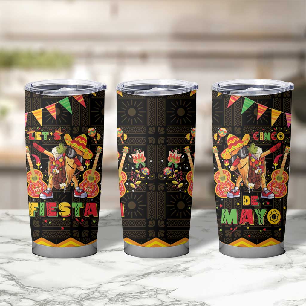 Mexico Cinco De Mayo Tumbler Cup Let's Fiesta Dabbing Taco