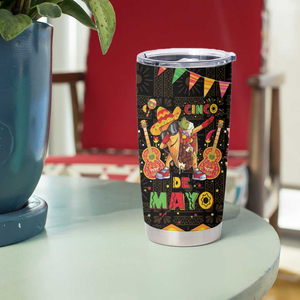 Mexico Cinco De Mayo Tumbler Cup Let's Fiesta Dabbing Taco