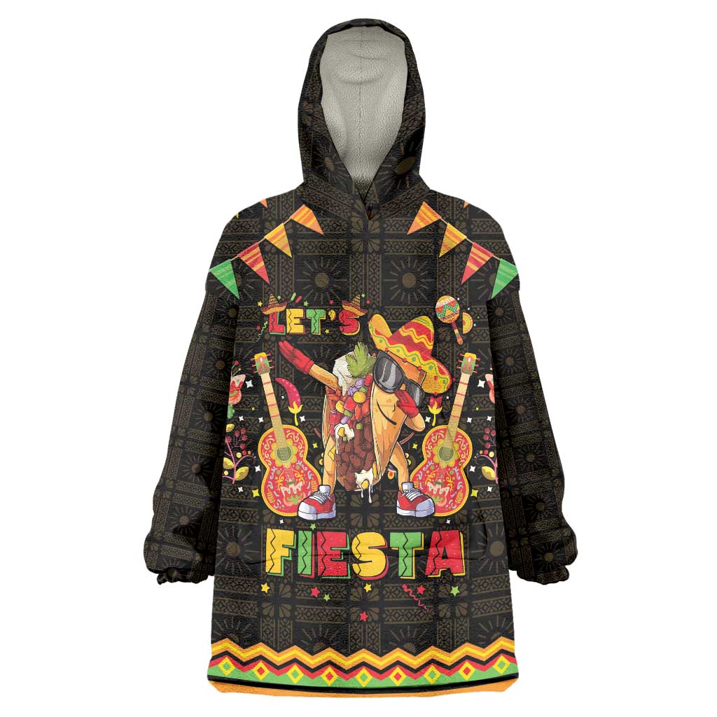 Mexico Cinco De Mayo Wearable Blanket Hoodie Let's Fiesta Dabbing Taco