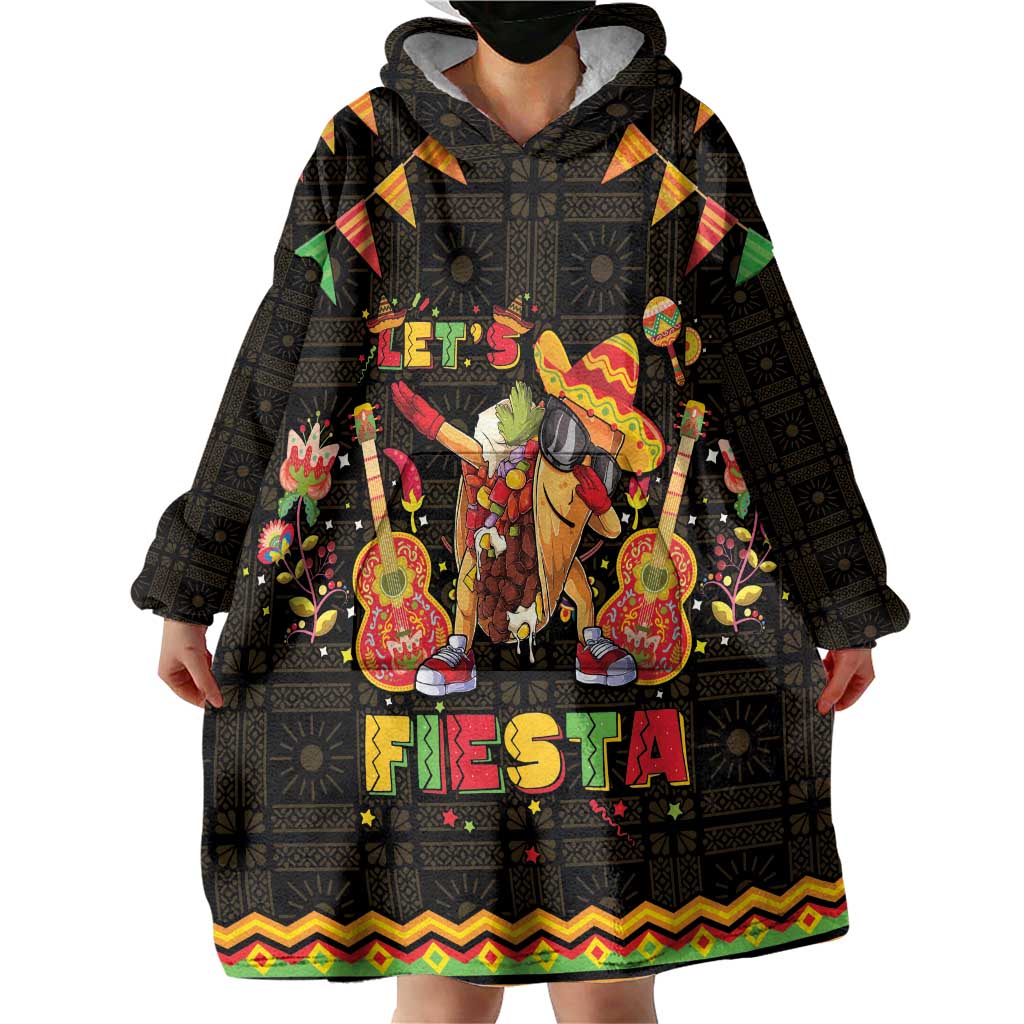 Mexico Cinco De Mayo Wearable Blanket Hoodie Let's Fiesta Dabbing Taco