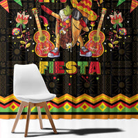 Mexico Cinco De Mayo Window Curtain Let's Fiesta Dabbing Taco