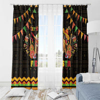 Mexico Cinco De Mayo Window Curtain Let's Fiesta Dabbing Taco